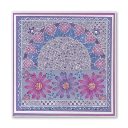 Tina's With Love Floral Swirls & Corners All in One A5 Square Groovi Plate