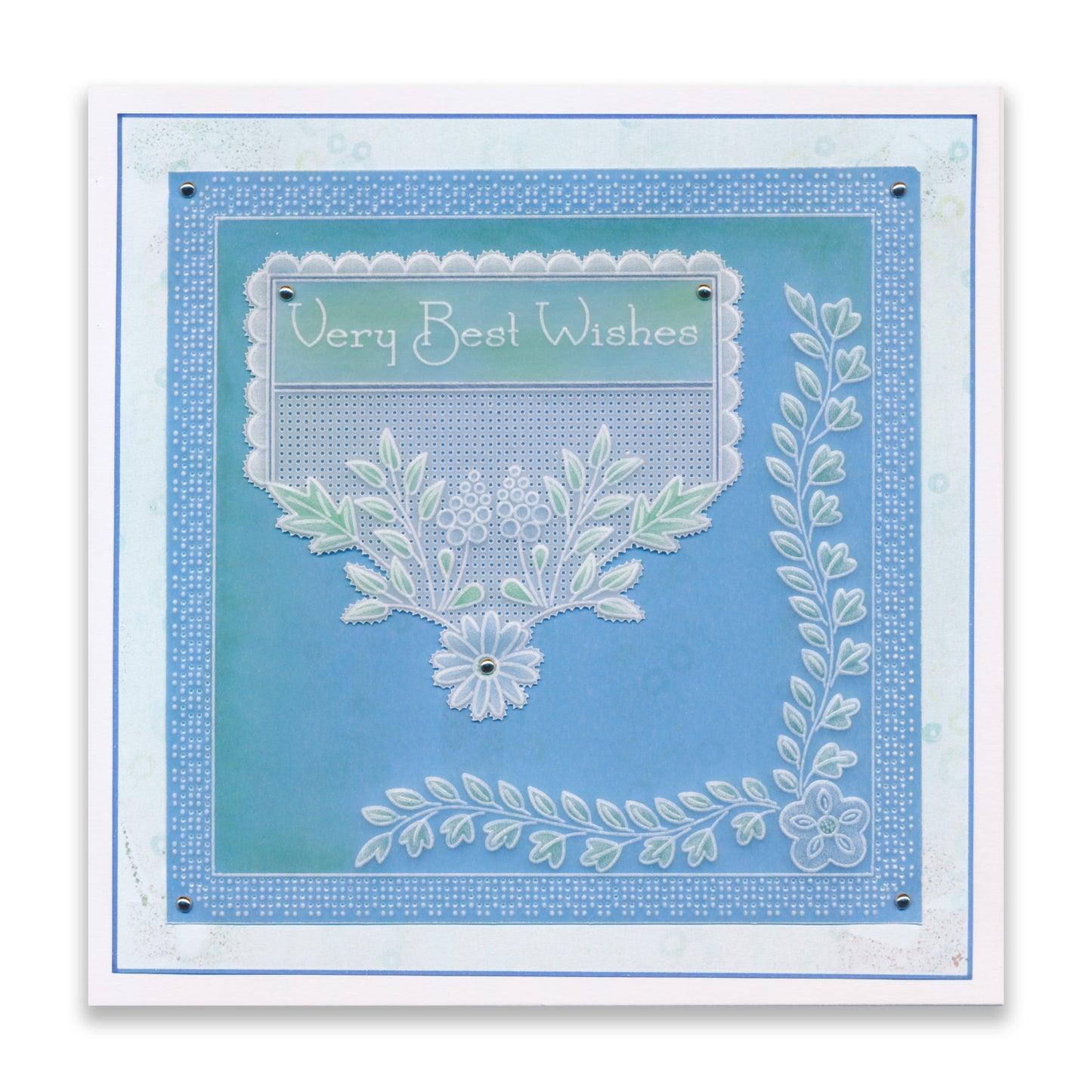 Tina's Very Best Wishes Floral Swirls & Corners All in One A5 Square Groovi Plate