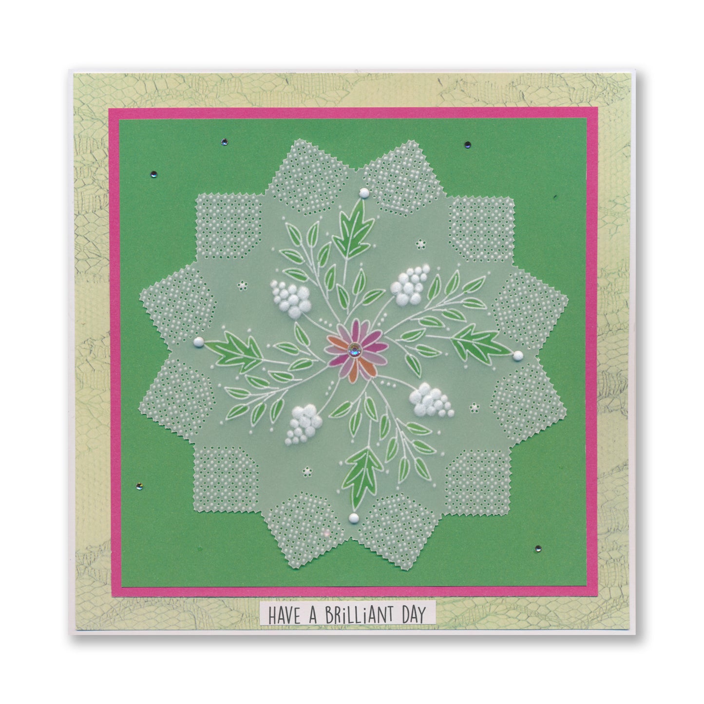 Tina's Very Best Wishes Floral Swirls & Corners All in One A5 Square Groovi Plate