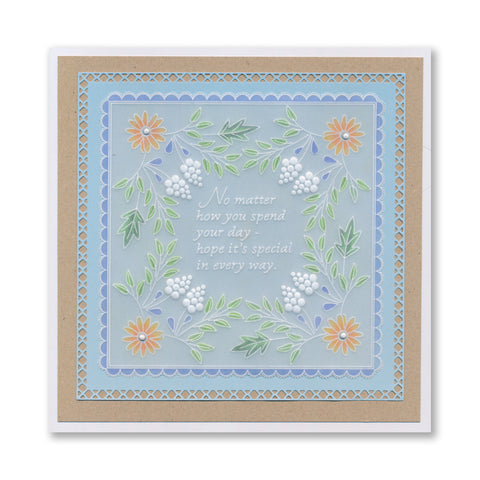 Tina's Floral Swirls & Corners All in One A5 Square Groovi Plate Collection & Parchment