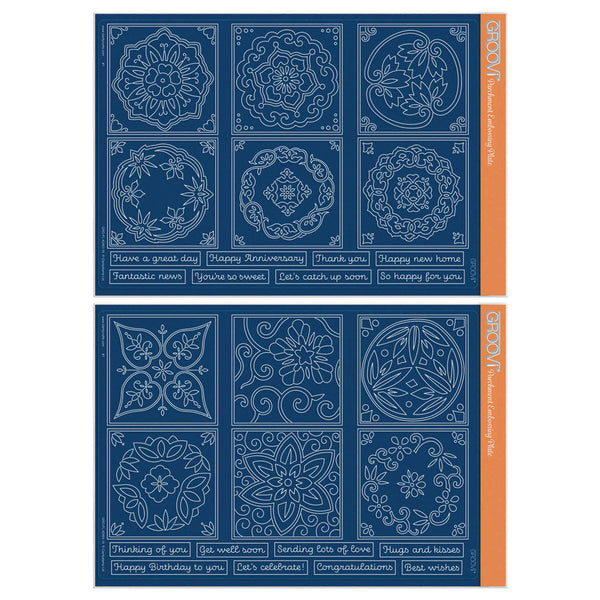 Barbara's Japanese Floral Tiles Sampler A4 Groovi Plate Duo – Claritystamp