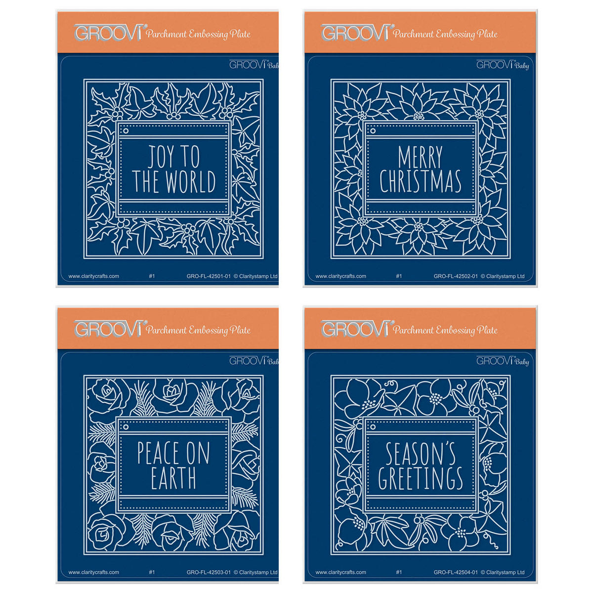 Festive Frame & Sentiments A6 Square Groovi Plate Collection – Clarity ...