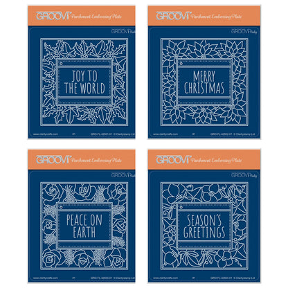 Festive Frame & Sentiments A6 Square Groovi Plate Collection