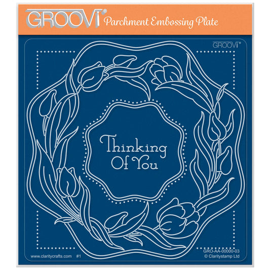 Linda's Floral Shape - Tulips Round Midi Groovi Plate