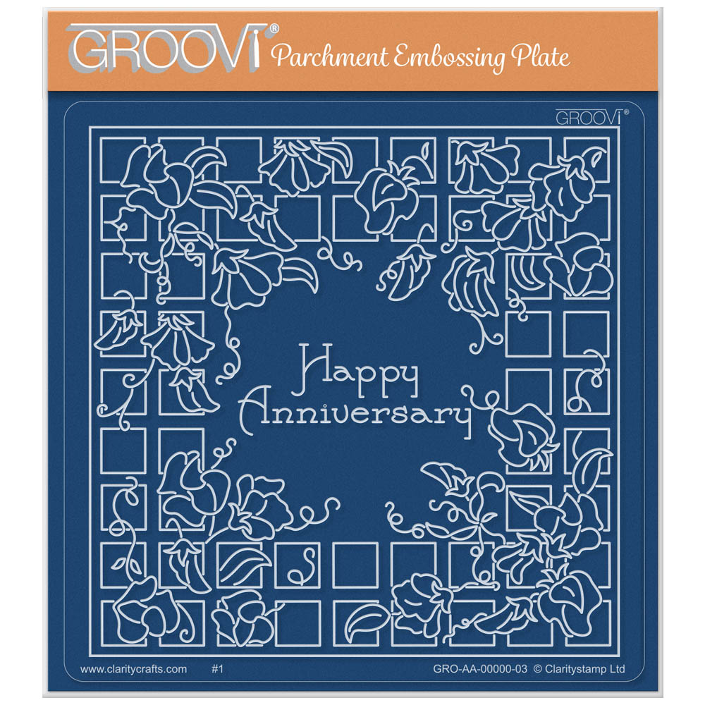 Linda's Floral Shape - Sweet Pea Square Midi Groovi Plate