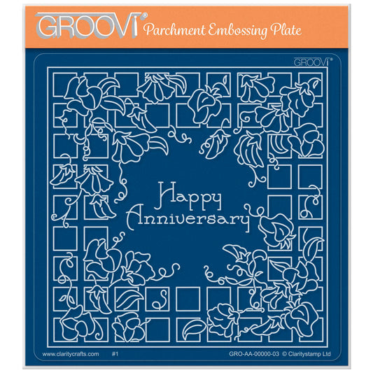 Linda's Floral Shape - Sweet Pea Square Midi Groovi Plate