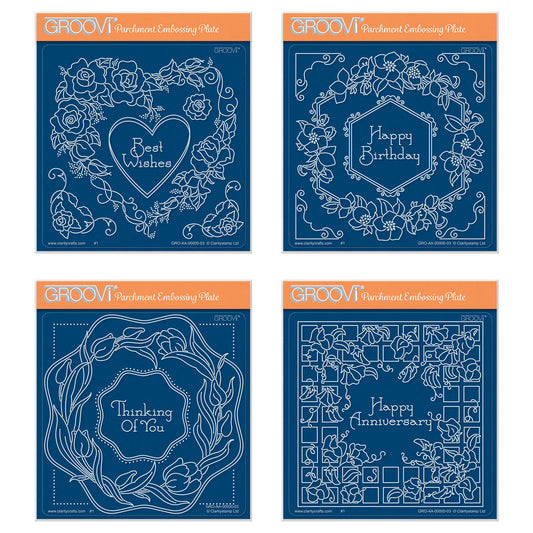 Linda's Floral Shapes Midi Groovi Plate Quartet