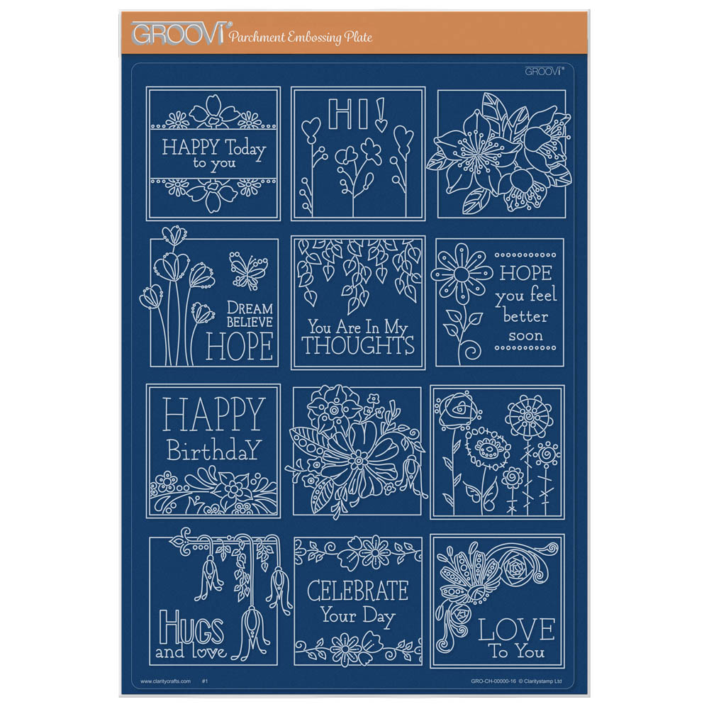 Tina's Happy Today Floral Sampler A4 Groovi Plate