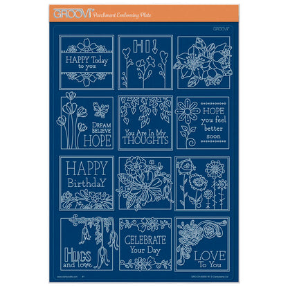 Tina's Happy Today Floral Sampler A4 Groovi Plate