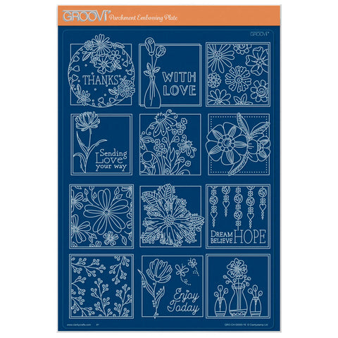 Tina's Thanks Floral Sampler A4 Groovi Plate