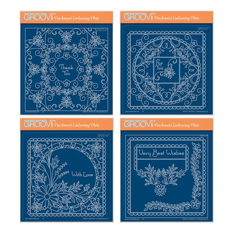 Tina's Floral Swirls & Corners All in One A5 Square Groovi Plate Collection
