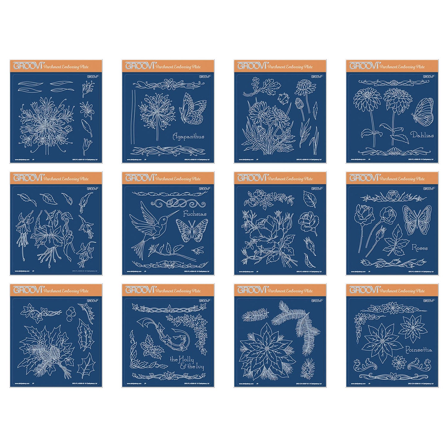 Jayne's Florals Complete A5 Square Groovi Plate Collection