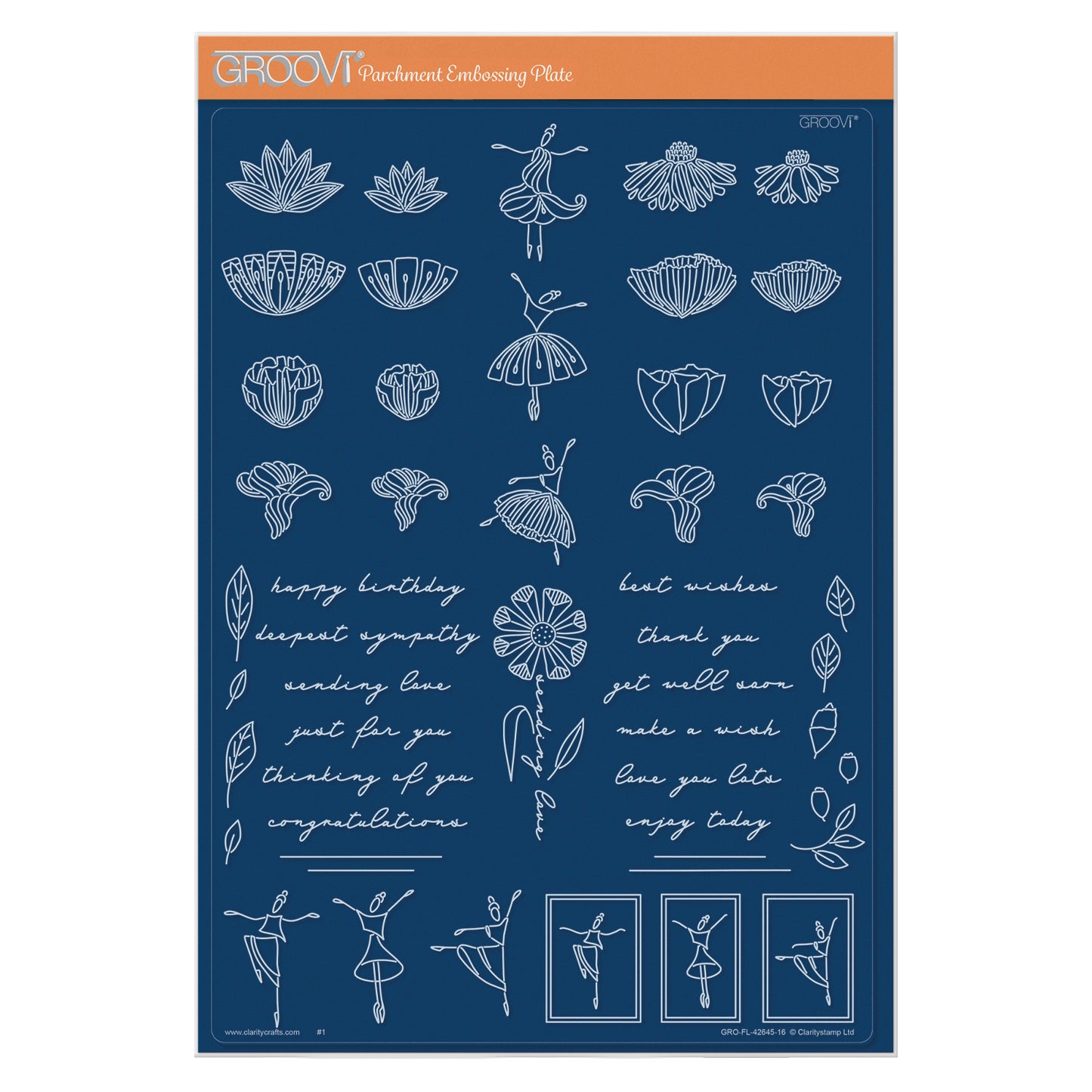 Flower Girls & Sentiments A4 Groovi Plate