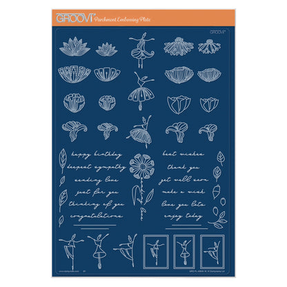 Flower Girls & Sentiments A4 Groovi Plate
