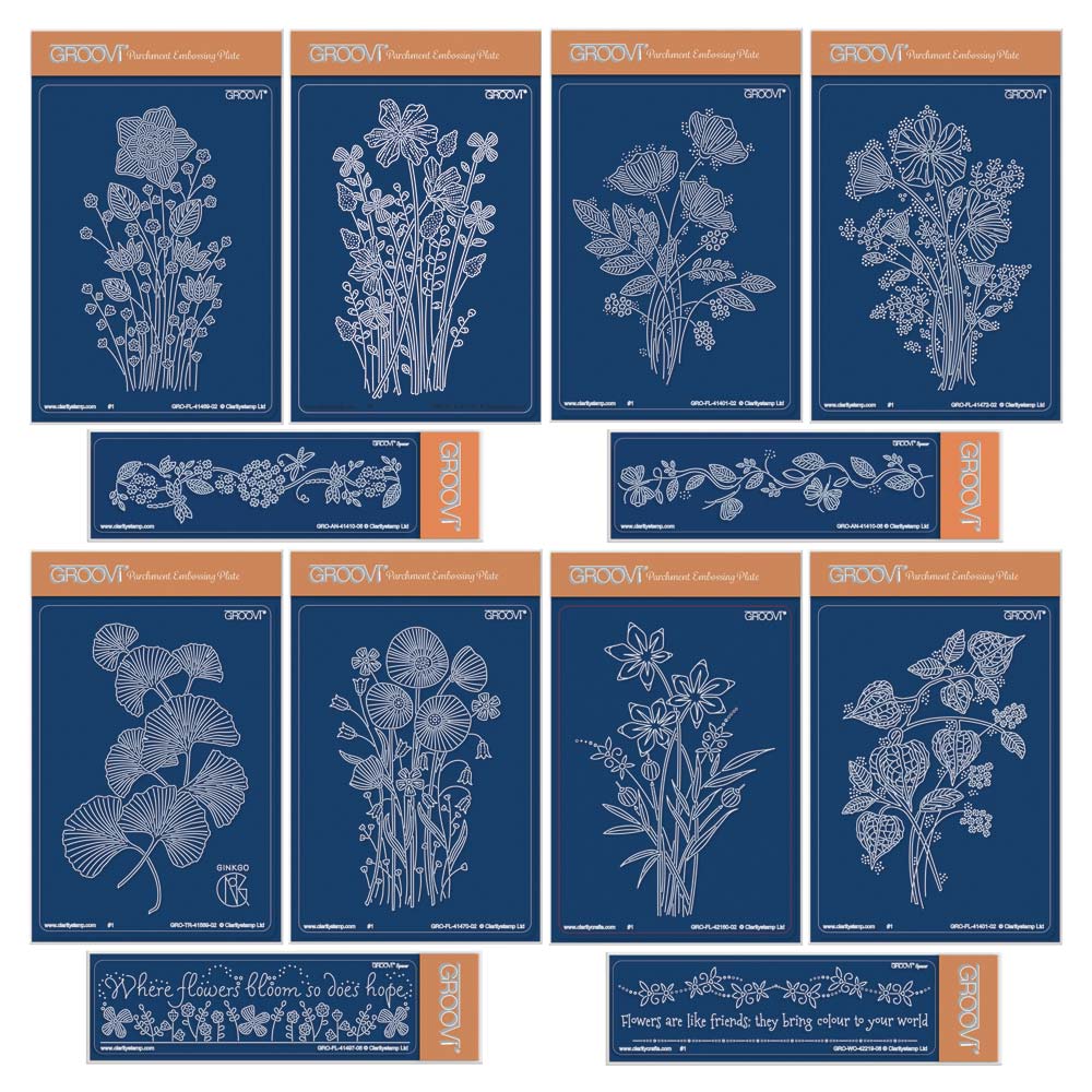 Floral Spray A6 & Spacer Groovi Plate Collection
