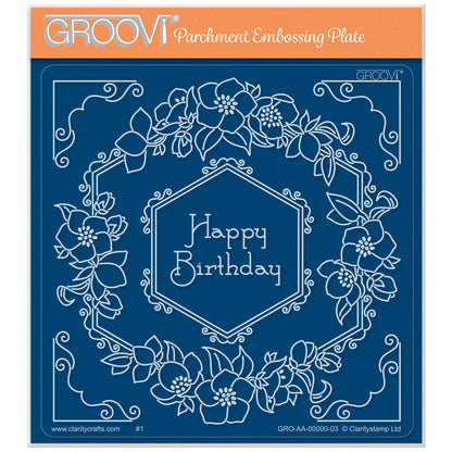 Linda's Floral Shape - Hellebore Hexagon Midi Groovi Plate