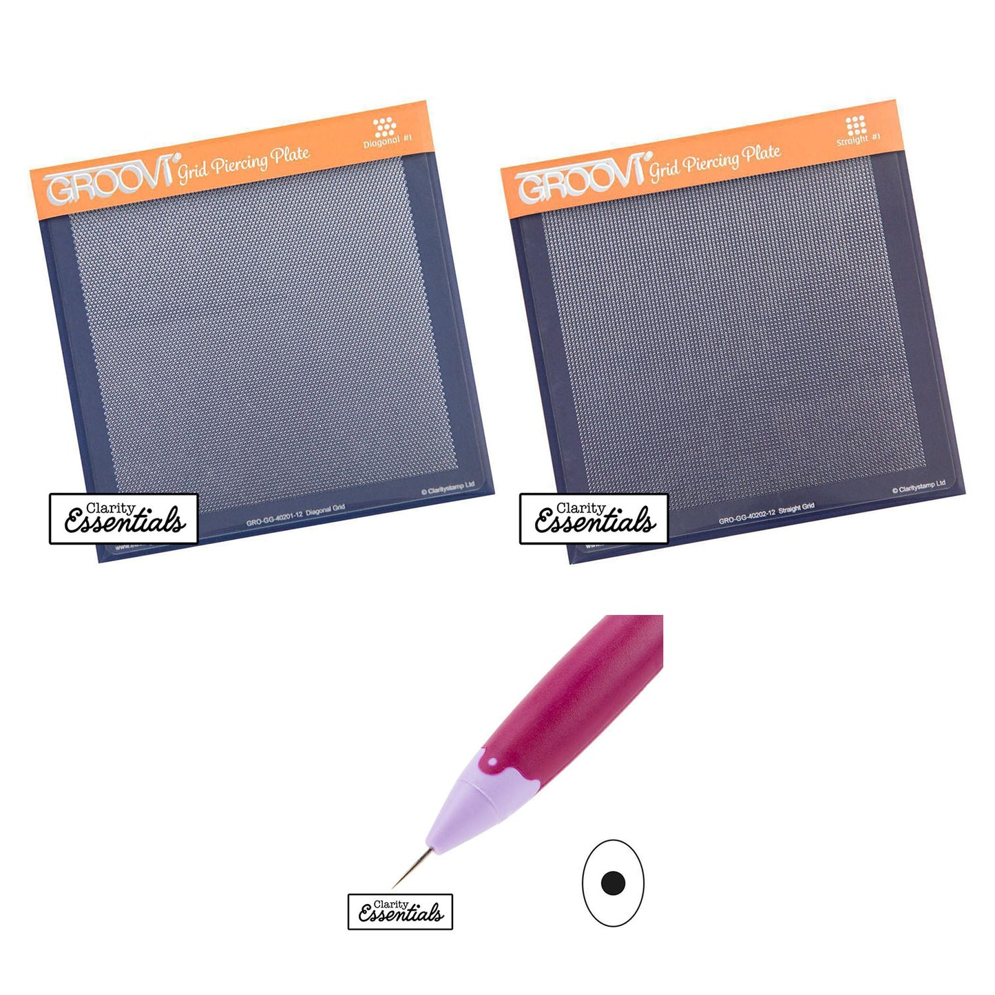 Diagonal & Straight Basic Bold A5 Square Groovi Piercing Grid Duo with FREE Pergamano 1-Needle Bold Tool Worth £10.49