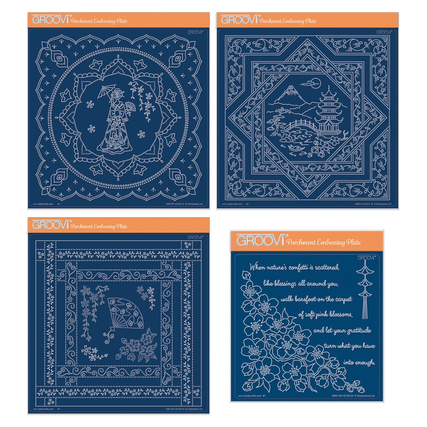 Linda's Layering Frames Set 3 - Oriental A4 Square & A5 Square Groovi Plate Collection