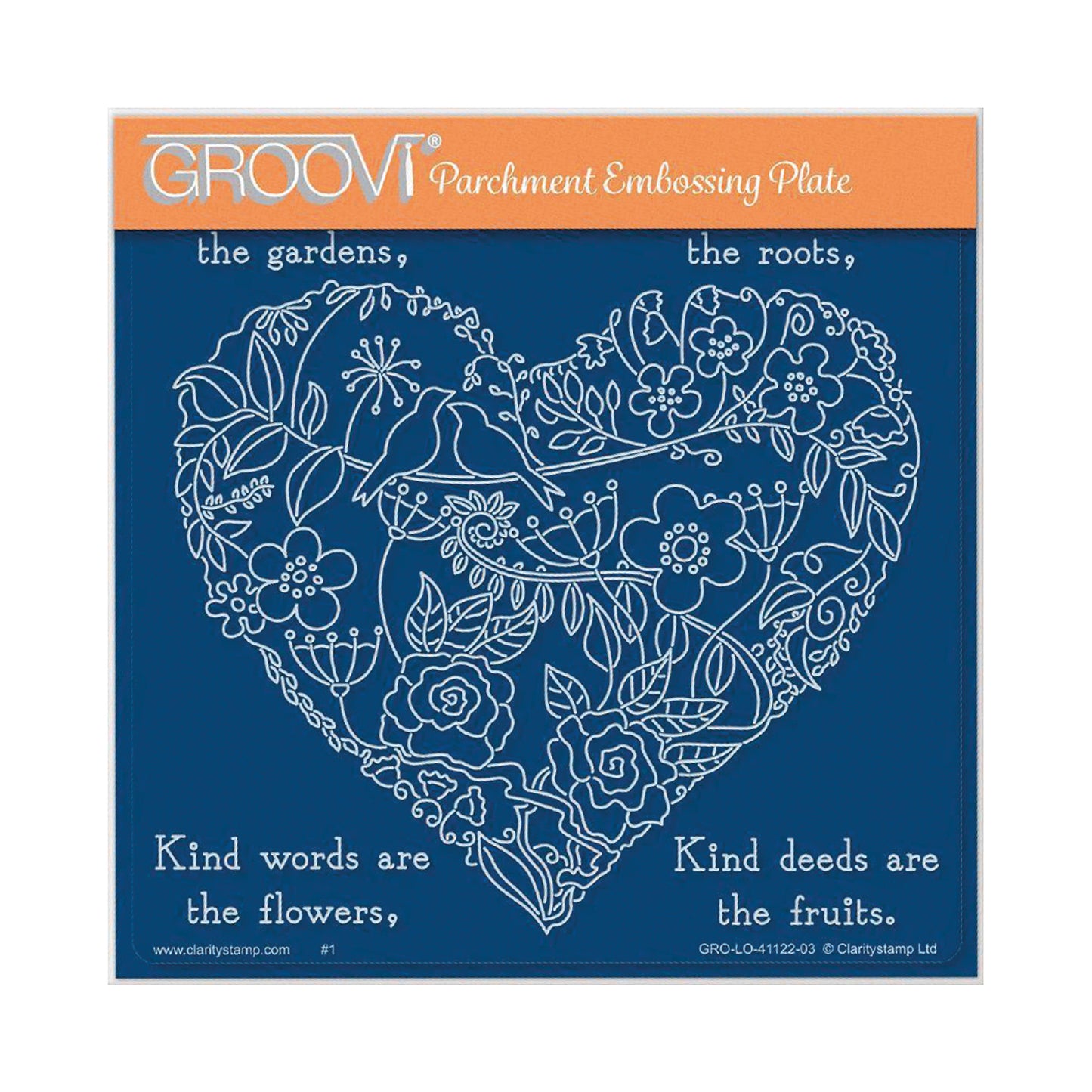 Garden Heart A5 Square Groovi Plate