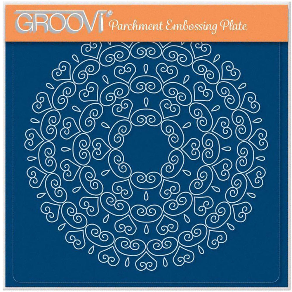 Nested Circles Lace Heart Frames A5 Square Groovi Plate