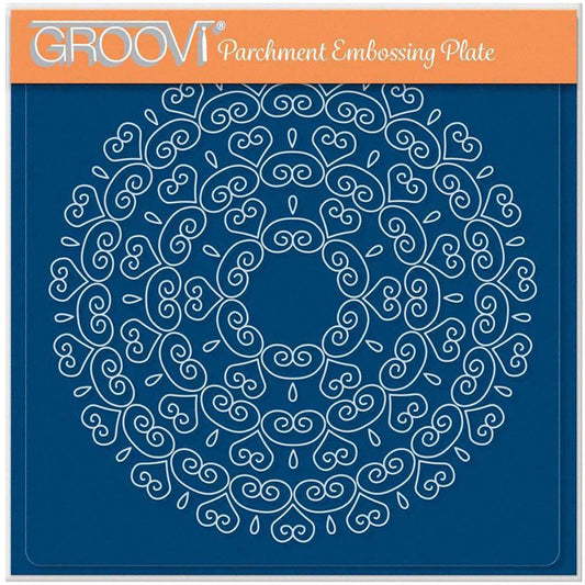 Nested Circles Lace Heart Frames A5 Square Groovi Plate