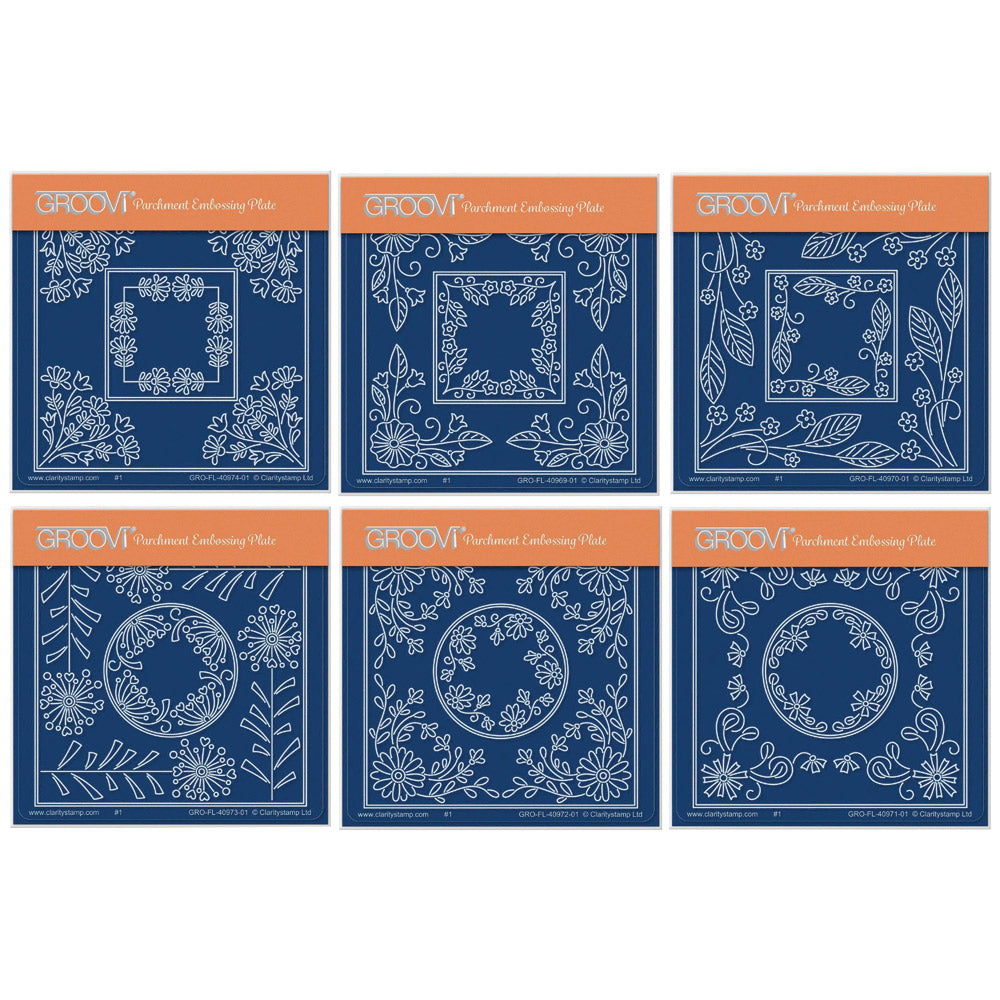 Tina’s Circles & Squares Parchlets A6 Square Groovi Plate Collection
