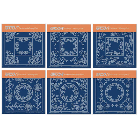 Tina’s Circles & Squares Parchlets A6 Square Groovi Plate Collection