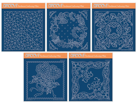 Linda's Richelieu Lace A5 Square Groovi Plate Collection