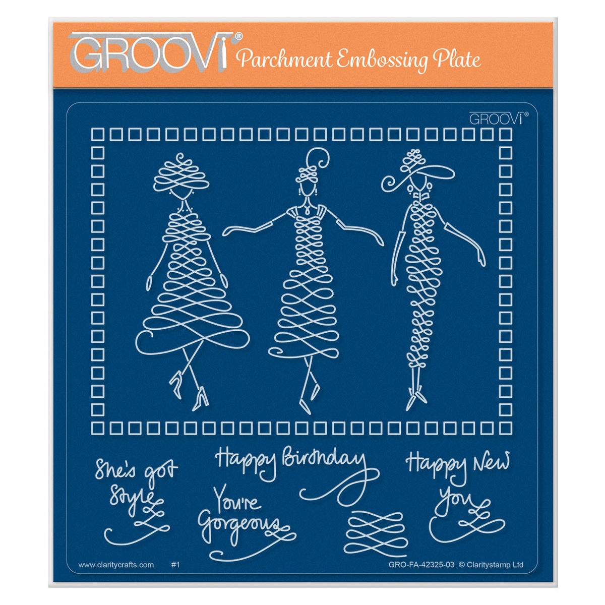 Barbara's SHAC Calligraphy Girls A5 Square Groovi Plate
