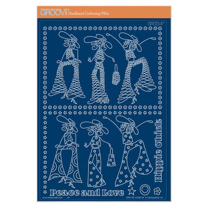 Barbara's SHAC Hippie Chicks A5 Groovi Plate