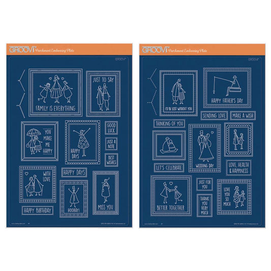 Picture This: Triangle People Set 1 & 2 A4 Groovi Plate Duo