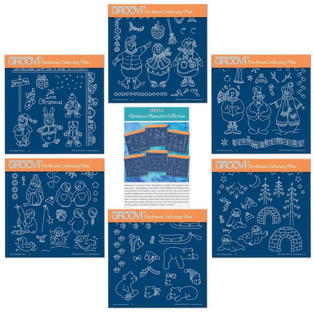 Linda's Christmas Characters A5 Square Groovi Plate Collection