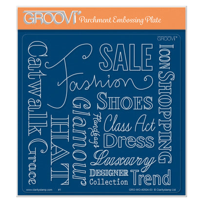 Fashion Phrases A5 Square Groovi Plate