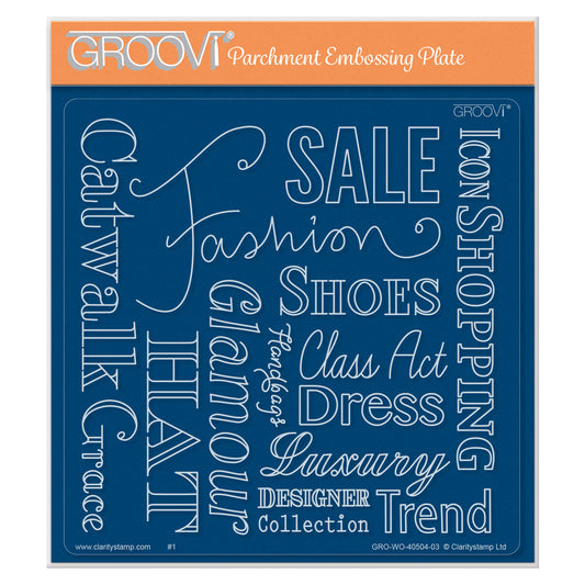 Fashion Phrases A5 Square Groovi Plate