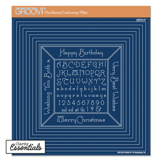 Nested Squares Extension & Alphabet Frame A4 Square Groovi Plate