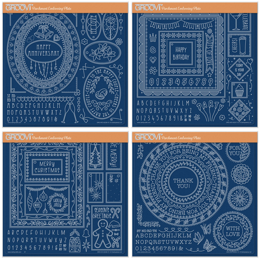 Jazz's Toppers & Tags A4 Square Groovi Plate Collection