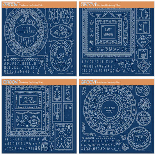 Jazz's Toppers & Tags A4 Square Groovi Plate Collection