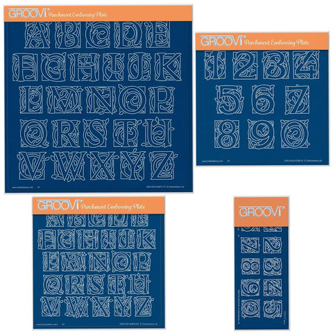 Celtic Illuminated Alphabet & Numbers Groovi Plate Collection
