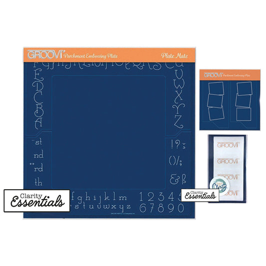 Alphabet & Numbers A4 Square Groovi Plate Mate with Extenders & Groovi Tabs