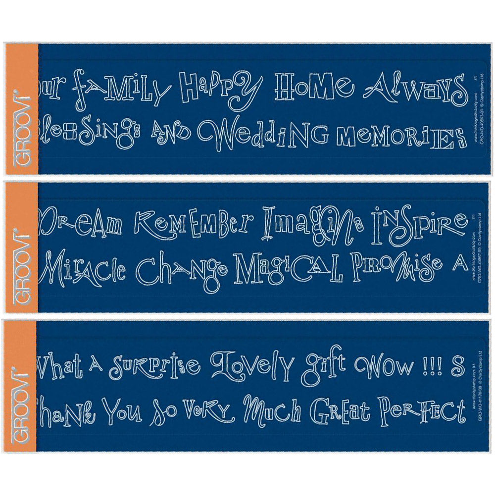 Dream, Surprise & Family Word Chains Groovi Border Plate Trio