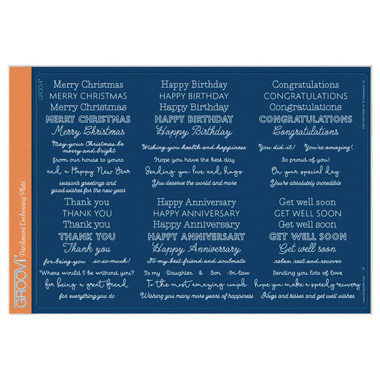 Occasion Sentiments A4 Groovi Plate