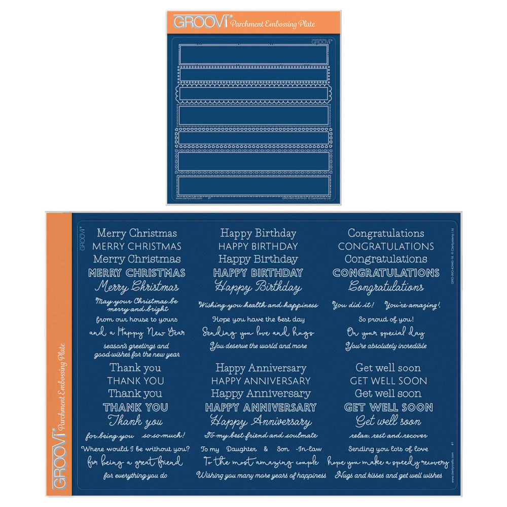 Occasion Sentiments & Panels A4 & A5 Square Groovi Plate Duo