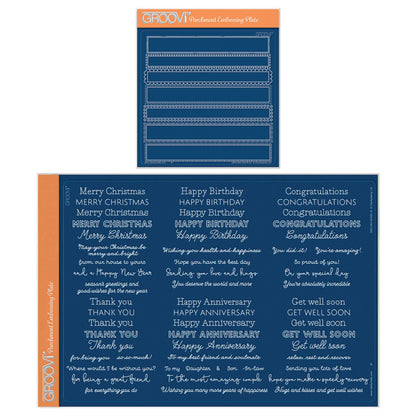 Occasion Sentiments & Panels A4 & A5 Square Groovi Plate Duo