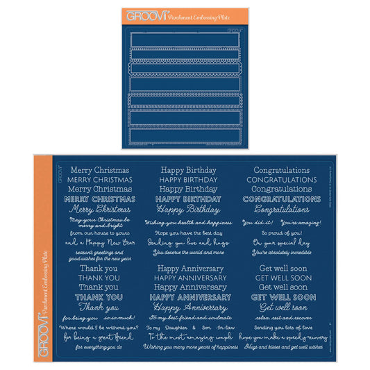 Occasion Sentiments & Panels A4 & A5 Square Groovi Plate Duo