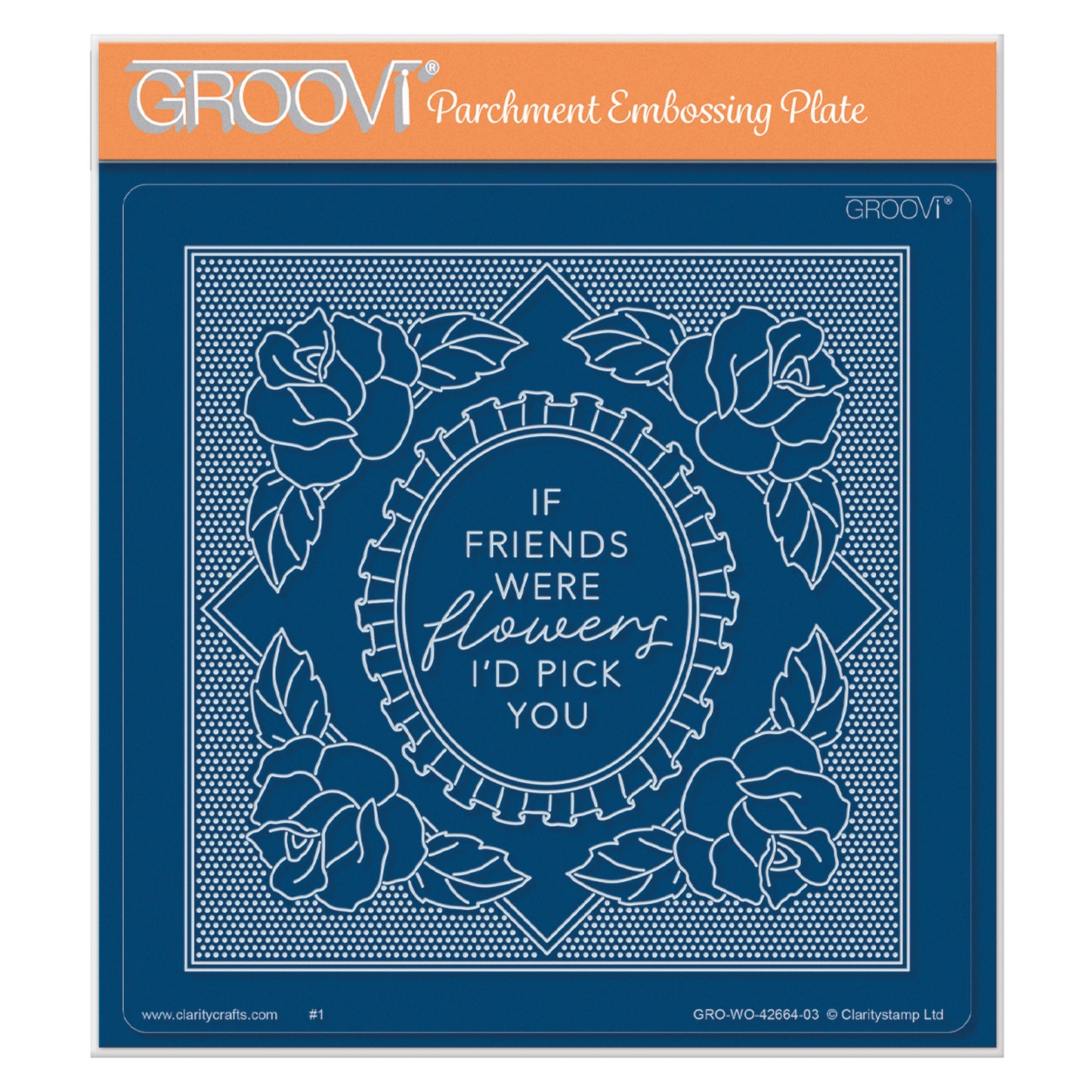 Groovi Grid Overlay - If Friends Were Flowers A5 Square Groovi Plate