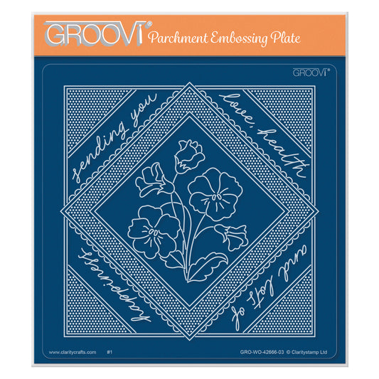 Groovi Grid Overlay - Love, Health & Happiness A5 Square Groovi Plate