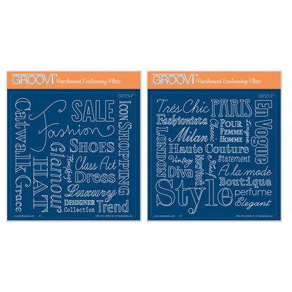 Fashion Phrases & Elegant Expressions A5 Square Groovi Plate Set