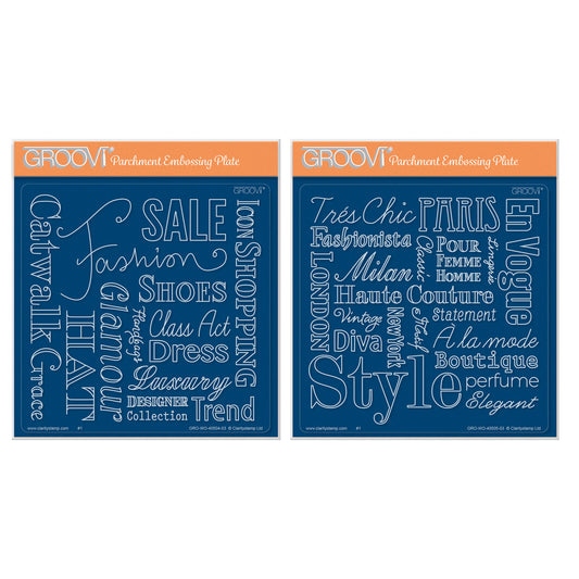 Fashion Phrases & Elegant Expressions A5 Square Groovi Plate Set