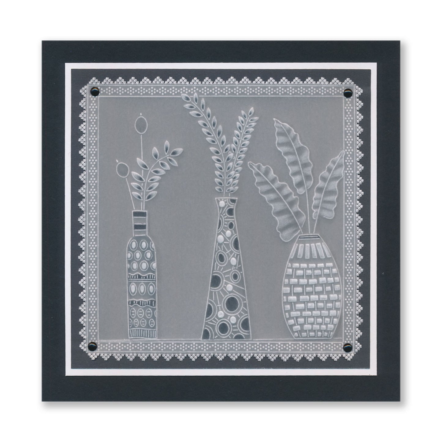 Barbara's SHAC Vases & Foliage A5 Square Groovi Plate