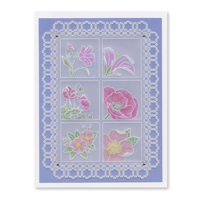 Linda's 123 - Wild Flowers A5 Square Groovi Plate